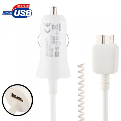 KFZ Ladekabel Wei� 36 cm bis 140 cm f�r Samsung Galaxy Note 3 N9000 N9005 LTE