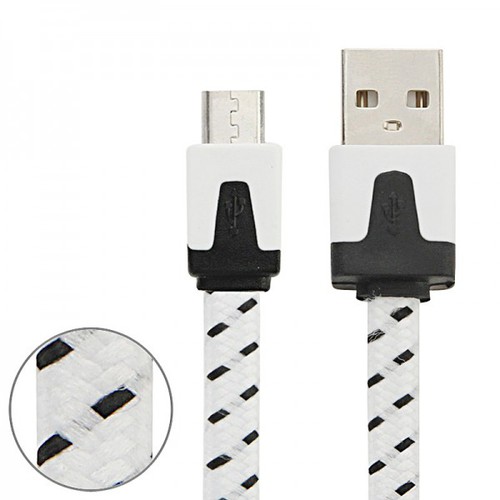 3m USB Daten und Ladekabel Wei� f�r alle Smartphone und Tablet Micro USB