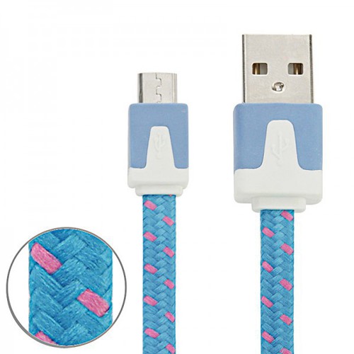 1m USB Daten und Ladekabel Blau f�r alle Smartphone und Tablet Micro USB Zubeh�r