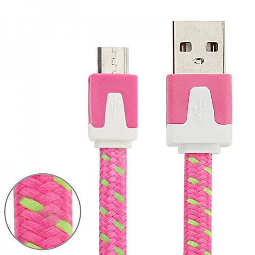 1m USB Daten und Ladekabel Pink f�r alle Smartphone und Tablet Micro USB