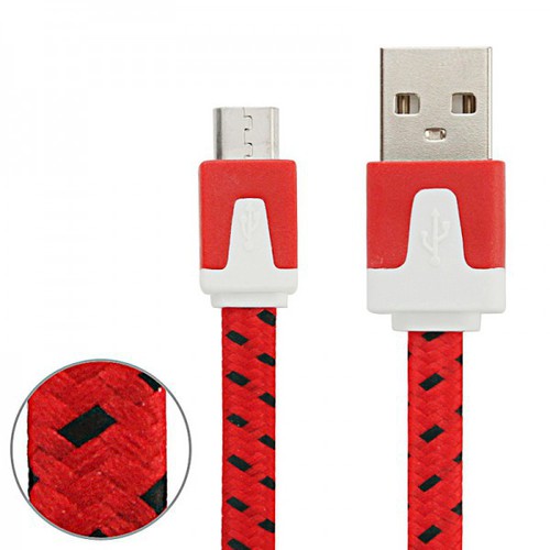 1m USB Daten und Ladekabel Rot f�r alle Smartphone und Tablet Micro USB