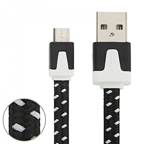 2m USB Daten und Ladekabel Schwarz f�r alle Smartphone und Tablet Micro USB
