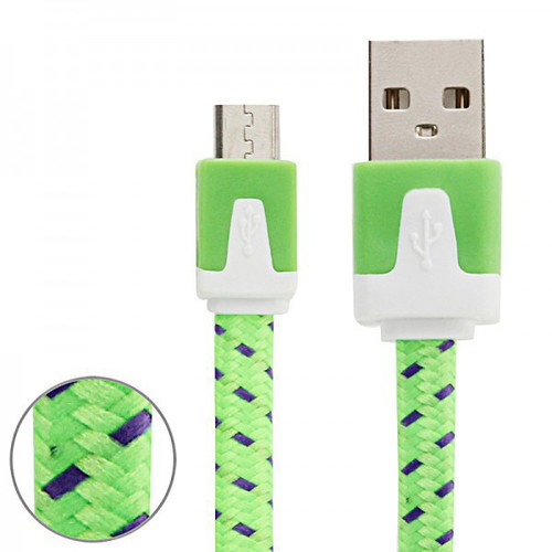 2m USB Daten und Ladekabel Gr�n f�r alle Smartphone und Tablet Micro USB