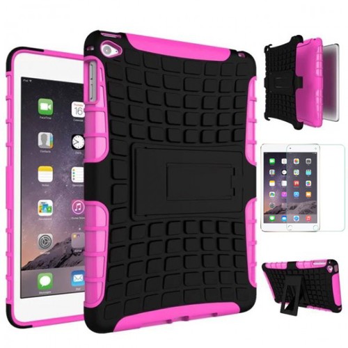 Hybrid Outdoor Schutzh�lle Pink f�r iPad Mini 4 Tasche + 0.3 H9 Hartglas