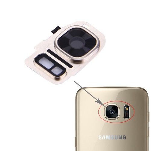 F�r Samsung Galaxy S7 G930F Kamera Ring Glas Abdeckung Rahmen Cover Gold Neu