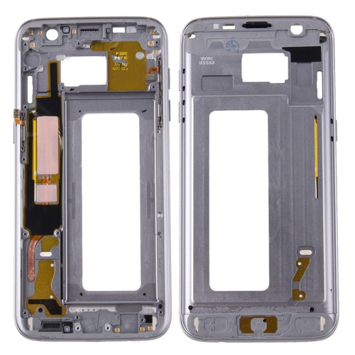 Gehuse Rahmen Deckel kompatibel Samsung Galaxy S7 Edge G935 G935F + Klebepad Grau