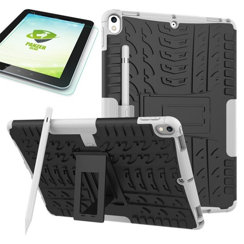 Hybrid Outdoor Schutzh�lle Wei� f�r Apple iPad Pro 10.5 2017 Tasche + 0.4 H9 Hartglas