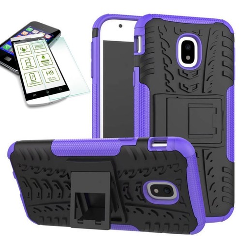 Hybrid Case 2teilig Lila f�r Samsung Galaxy J3 2017 J330F + Hartglas