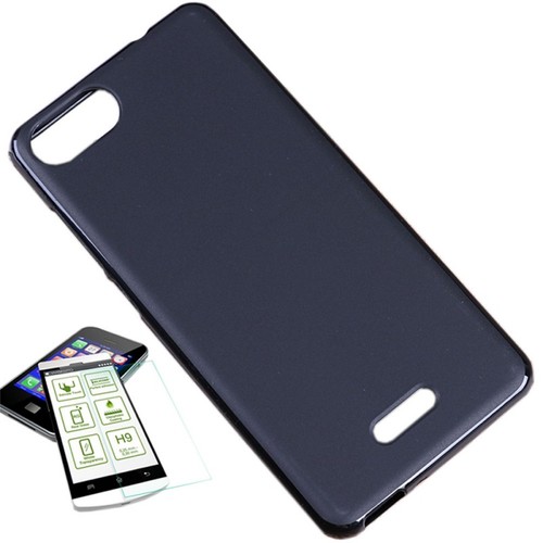 Silikoncase Schwarz + 0,3 H9 Hartglas f�r Wiko Tommy 3 Tasche H�lle Neu