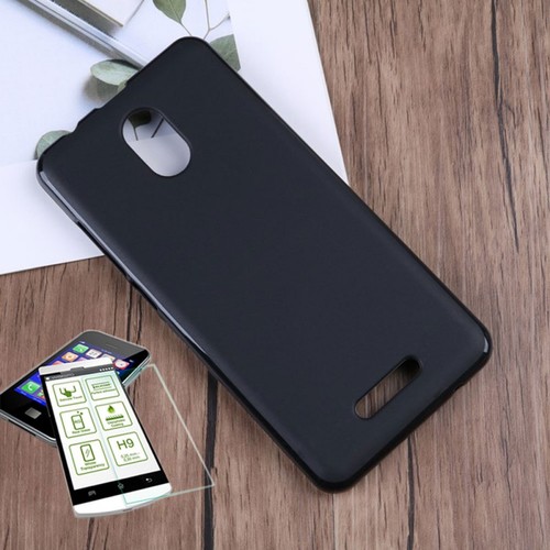 Silikoncase Schwarz + 0,3 H9 Hartglas f�r Wiko Jerry 3 Tasche H�lle Neu