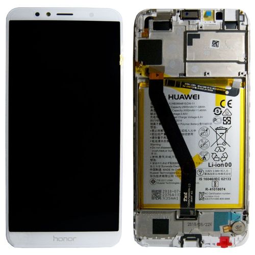 Huawei Display LCD Einheit + Rahmen f�r Honor 7A Service Pack 02351WER Wei� Neu