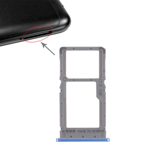 Sim Card Tray f�r Xiaomi Redmi Note 6 Pro Karten Halter Schlitten Holder Ersatzteil Blau