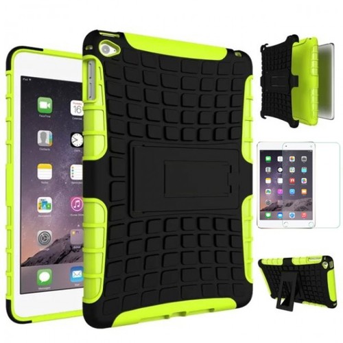 F�r Apple iPad Mini 5 7.9 2019 Hybrid Outdoor Schutzh�lle Gr�n Tasche + 0.3 H9 Schutzglas