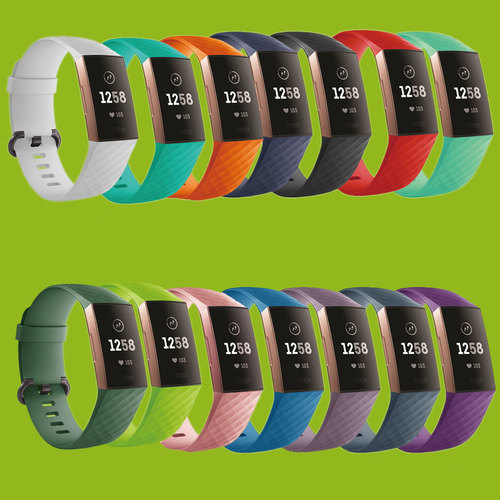 Hochwertiges Kunststoff / Silikon Uhr Armband fr Fitbit Charge 3 und 4 Zubehr Neu