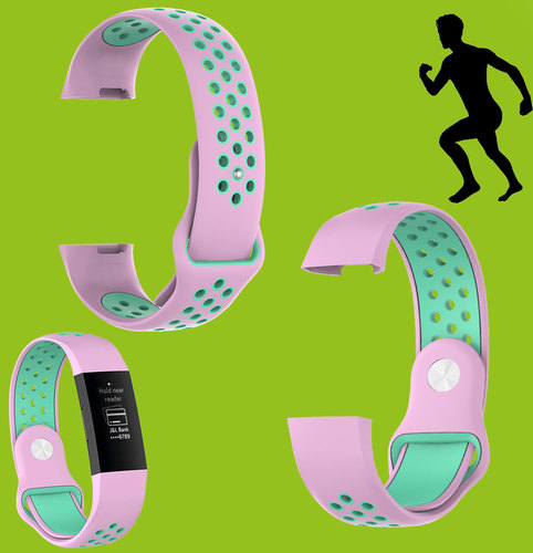 Hochwertiges Kunststoff / Silikon Uhr Armband f�r Fitbit Charge 3 + 4 / Versa 2 Neu 