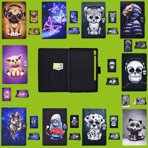 F�r Samsung und Apple Tablet Motiv Muster Tasche Kunst-Leder H�lle Etuis Cover