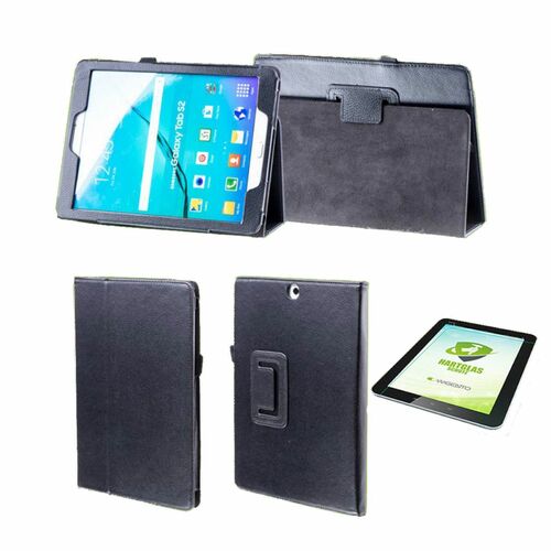 F�r Samsung Galaxy Tab A 8.0 2019 T290 T295 H�lle Cover Tasche Schwarz Kunst Leder Case Neu + 0,3 mm Hart Glas