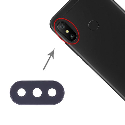 R�ckseite Linse Schutz f�r Xiaomi Redmi 6 Pro / MI A2 Lite Schwarz Back Cam Kamera Ersatz