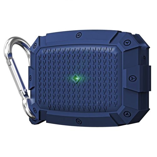 F�r AirPods Pro Shield Armor Wasserdichte Schutzh�lle mit Karabiner Haken Blau Zubeh�r
