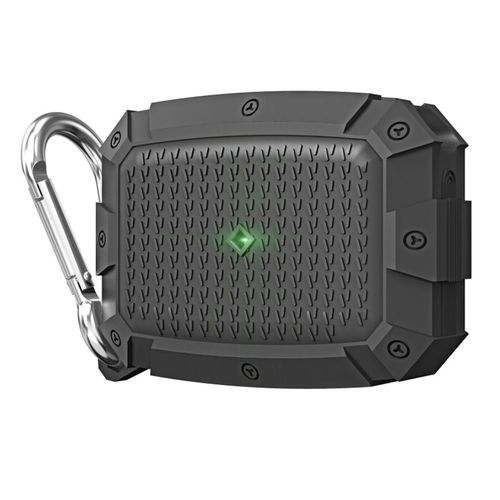 F�r AirPods Pro Shield Armor Wasserdichte Schutzh�lle mit Karabiner Haken Grau Zubeh�r