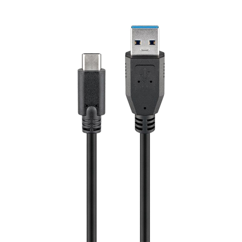 Goobay USB-C auf USB A 3.0 Ladekabel Datenkabel Type C 1m Schwarz Zubehr Laden