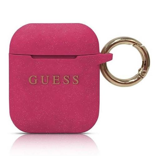 Guess Apple Airpods Silicon Cover Ring Pink Schutzh�lle Cover Tasche Case Etui Halter