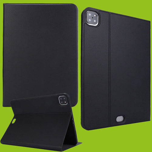 F�r Apple iPad Air 13 2024 / Pro 12.9 2020 Schwarz Kunstleder H�lle Cover Tasche Case Etuis Neu