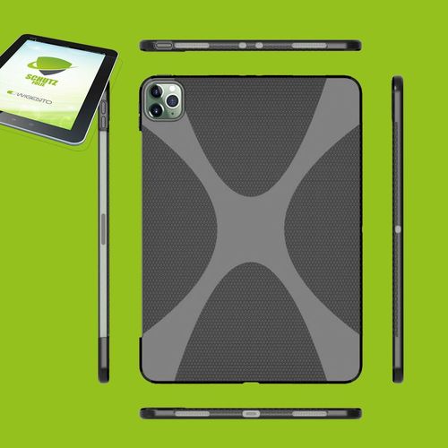 Silikon Hlle Tasche Schwarz fr Apple iPad Pro 11.0 2022 / 2021 / 2020 Cover Case + Hartglas