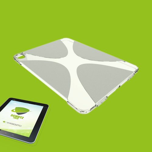 Silikon Hlle Tasche Transparent fr Apple iPad Pro 11.0 2022 / 2021/ 2020 Cover Case + Hartglas