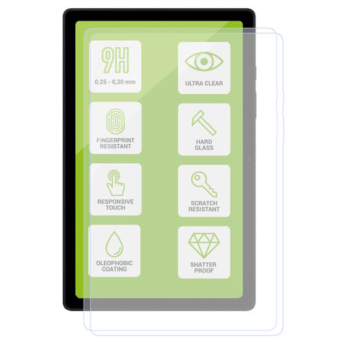 F�r Samsung Galaxy Tab S10 Plus / S9 Plus FE Plus 2x Hart Glas