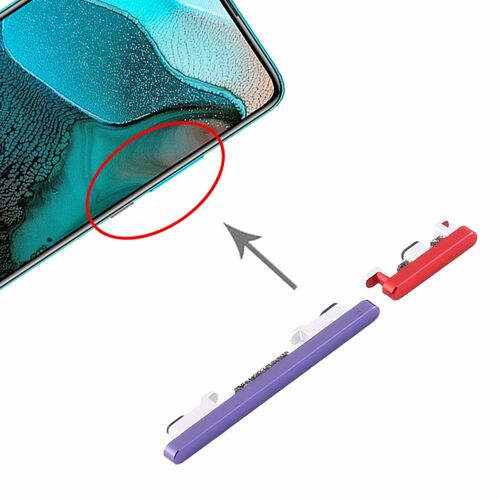 Power Volume Button f�r Xiaomi Redmi K30 Pro Lila Lautst�rke On Off Ersatzteil