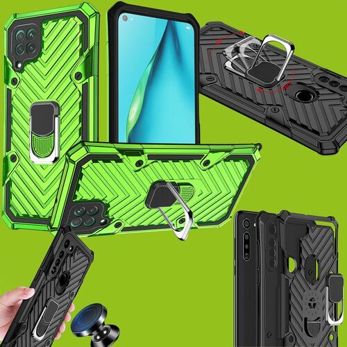 F�r Huawei P40 Lite Hybrid Case Metall Armor Gr�n Handy Tasche H�lle Cover Schutz