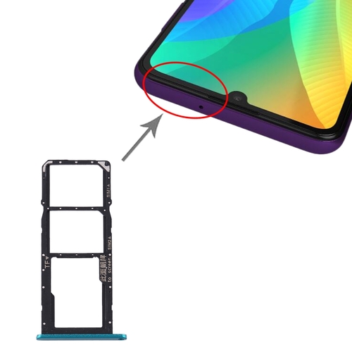 F�r Huawei Y6P Dual Sim Card + Micro SD Card Tray Karten Halter Gr�n Neu