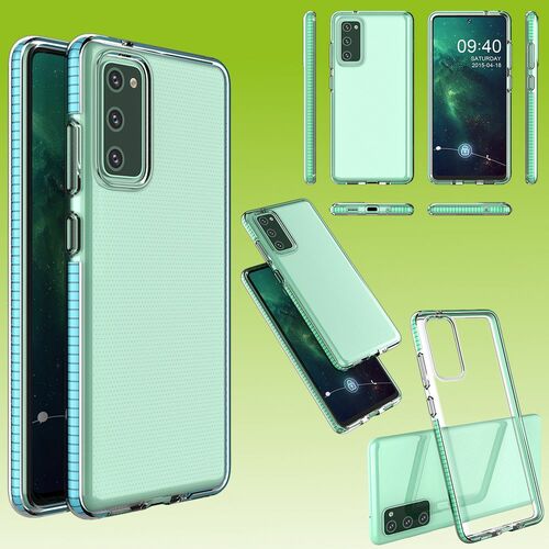 Fr Samsung Galaxy S20 FE G780F G781B Hybrid Case Color Frame Hell Blau Tasche Hlle Cover Schutz