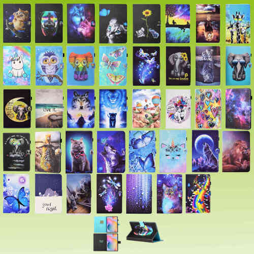 F�r Tablet Motiv Muster Tasche Kunst-Leder H�lle Etuis Cover Schutz Case Zubeh�r