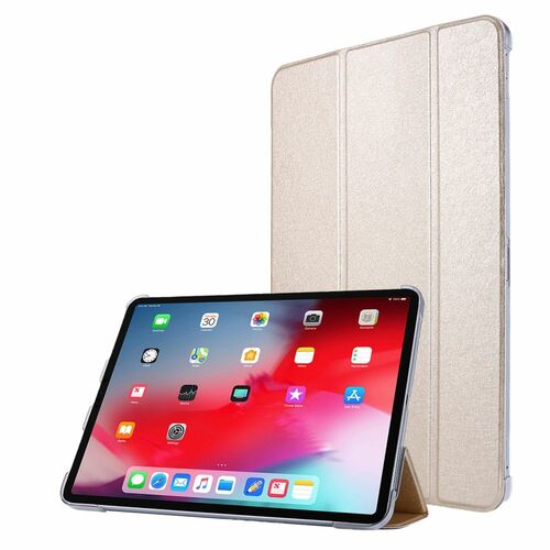 F�r Apple iPad Air 13 2024 / Pro 12.9 2020 3 folt Wake UP Smart Cover Tablet Tasche Gold Etuis 