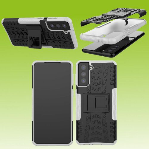 Fr Samsung Galaxy S21 Plus G996B Hybrid Case 2teilig Outdoor Wei Handy Tasche Hlle Cover Schutz