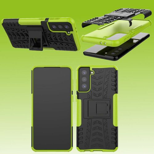 F�r Samsung Galaxy S21 Plus G996B Hybrid Case 2teilig Outdoor Gr�n Handy Tasche H�lle Cover Schutz