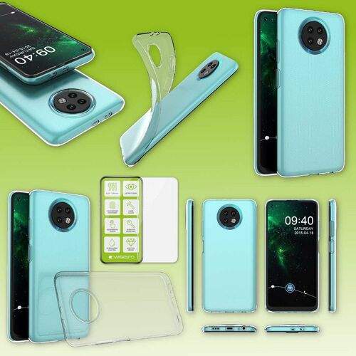 F�r Xiaomi Redmi Note 9T 5G Silikoncase TPU Transparent + 0,26 H9 Glas Handy Tasche H�lle Schutz Cover