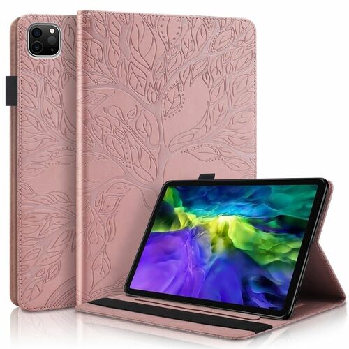 F�r Apple iPad Air 11 2025 / 2024 / Pro 11.0 2020 Baum Muster Pink Kunstleder H�lle Cover Tasche Case