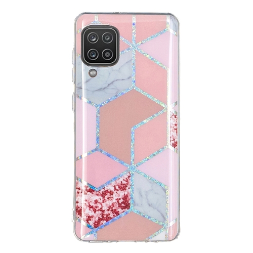 F�r Samsung Galaxy A12 Silikon Case TPU Motiv Rhombus Schutz Muster Tasche H�lle Cover Etuis Zubeh�r Pink
