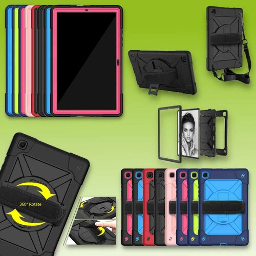 F�r Samsung Galaxy Tab A7 10.4 2020 T500 / T505 aufstellbare Outdoor Hybrid 360 Grad mit Halte-Schlaufe Tablet Tasche Etuis Cover Case Schutz Robust Neu