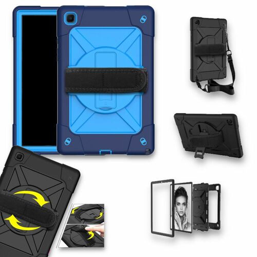 F�r Samsung Galaxy Tab A7 10.4 2020 T500 / T505 aufstellbare Outdoor Hybrid 360 Grad mit Halte-Schlaufe Tablet Tasche Etuis Cover Case Schutz Robust Neu 