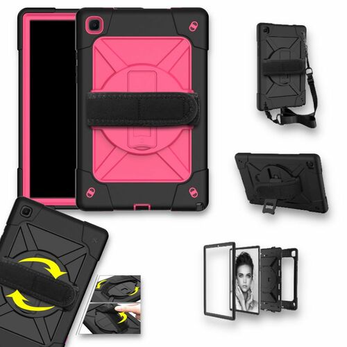 F�r Samsung Galaxy Tab A7 10.4 2020 T500 / T505 aufstellbare Outdoor Hybrid 360 Grad mit Halte-Schlaufe Tablet Tasche Etuis Cover Case Schutz Robust Neu 