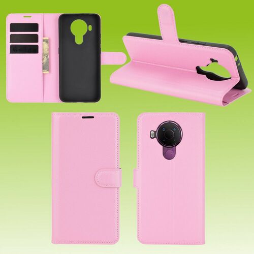 F�r Nokia 5.4 Handy Tasche Wallet Premium Rosa Schutz H�lle Case Cover Etuis Neu Zubeh�r