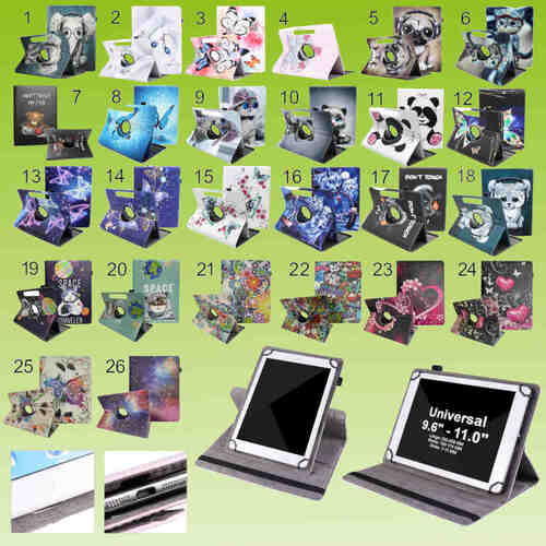 Fr Apple Tablet Motiv Muster 360 Grad Rotation Tasche Kunst-Leder Hlle Etuis Cover Schutz Case Zubehr
