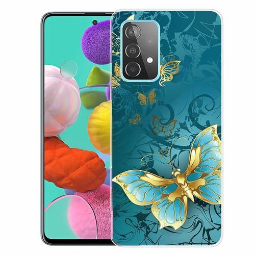 F�r Samsung Galaxy A32 5G Silikon Case TPU Gold Butterfly Schutz Muster Tasche H�lle Cover Etuis