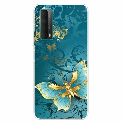 F�r Huawei P Smart 2021 Silikon Case TPU Gold Butterfly Schutz Muster Tasche H�lle Cover Etuis