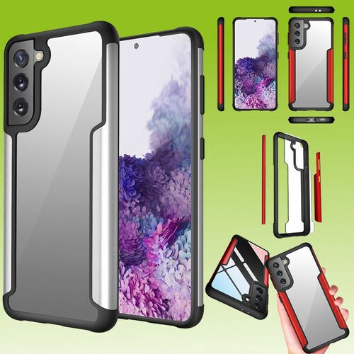 F�r Samsung Galaxy S21 Hybrid Case Iron Man Silber Handy Tasche H�lle Cover Schutz