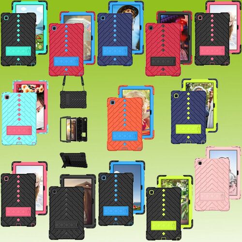 Fr Tablet aufstellbare Shockproof Hybrid Tasche mit Band Etuis Cover Case Schutz Robust Neu